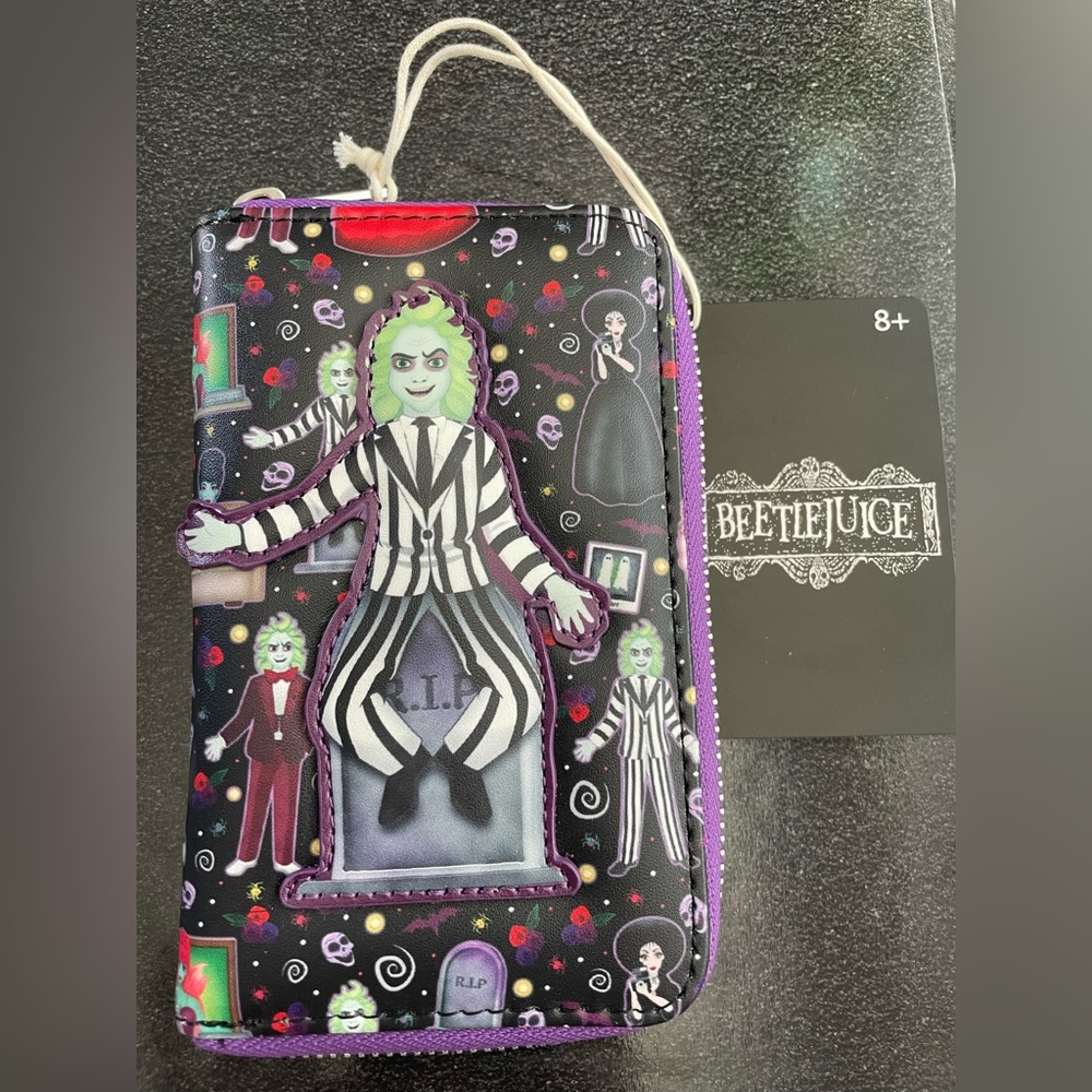 Loungefly Beetlejuice Icons Zip Around Wallet